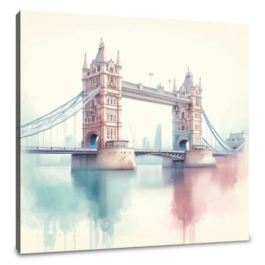 Pastel Modernism London Bridge Canvas - Main Image