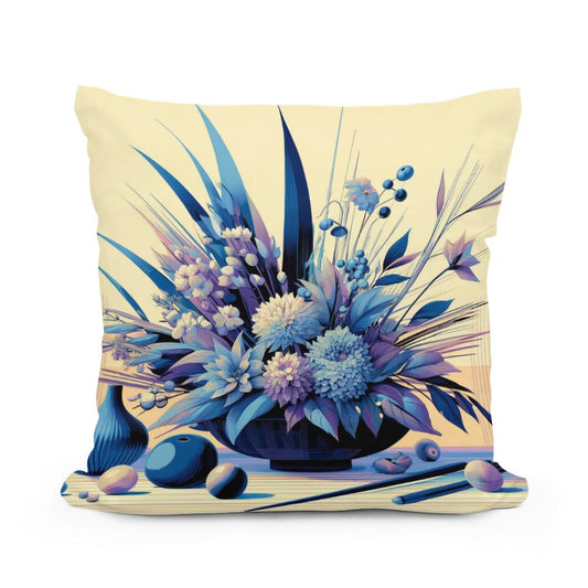 Modern Ikebana Cotton Pillow - Main Image