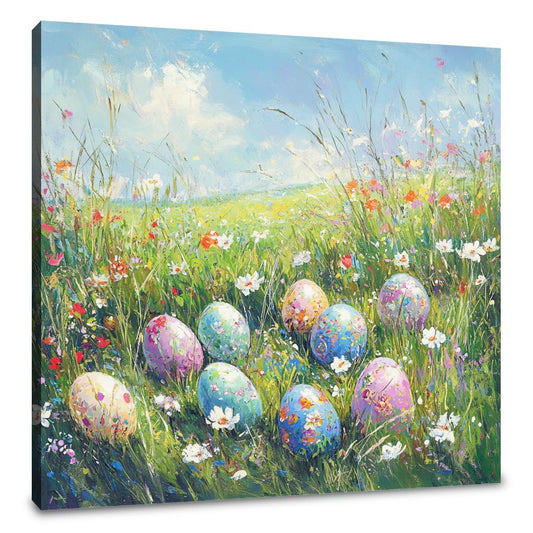 Painted Eggs Meadow Canvas - Main Image