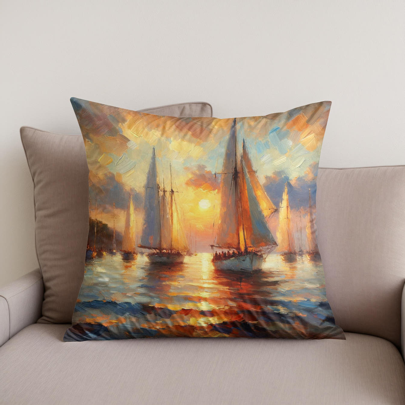 Harbor Glow Cotton Cushion - Secondary Image