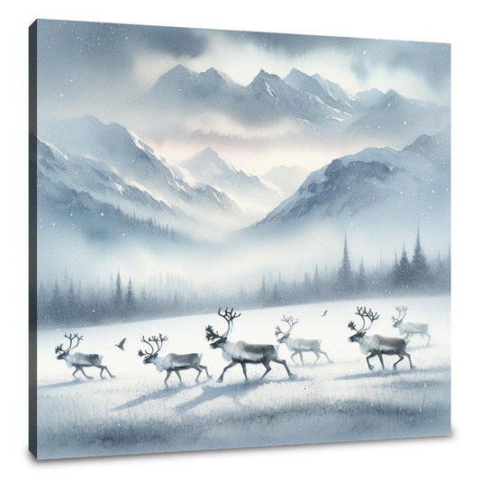 Reindeer Twilight Dance Canvas - Main Image