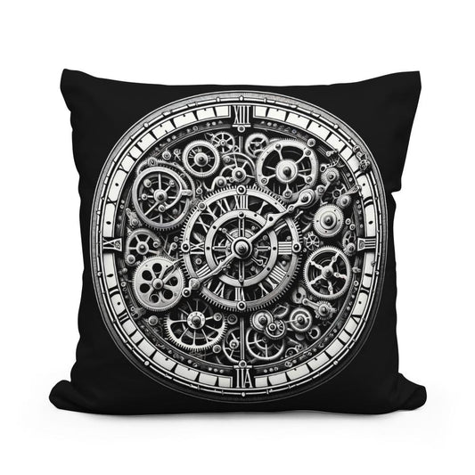 Intricate Time: Clockwork Cotton Pillow - Main Image