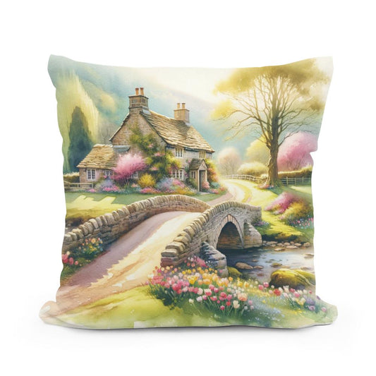 Springtime Stonebridge Retreat Cotton Cushion - Main Image
