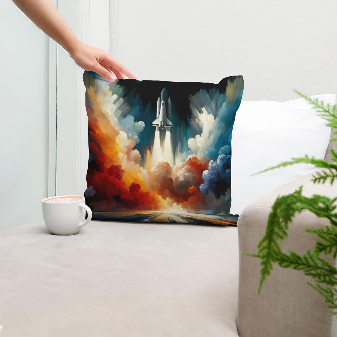 Cosmic Ascent Cotton Cushion - Secondary Image 5