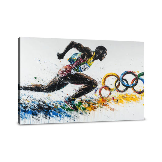 Olympic Runner Graffiti Canvas - Main Image