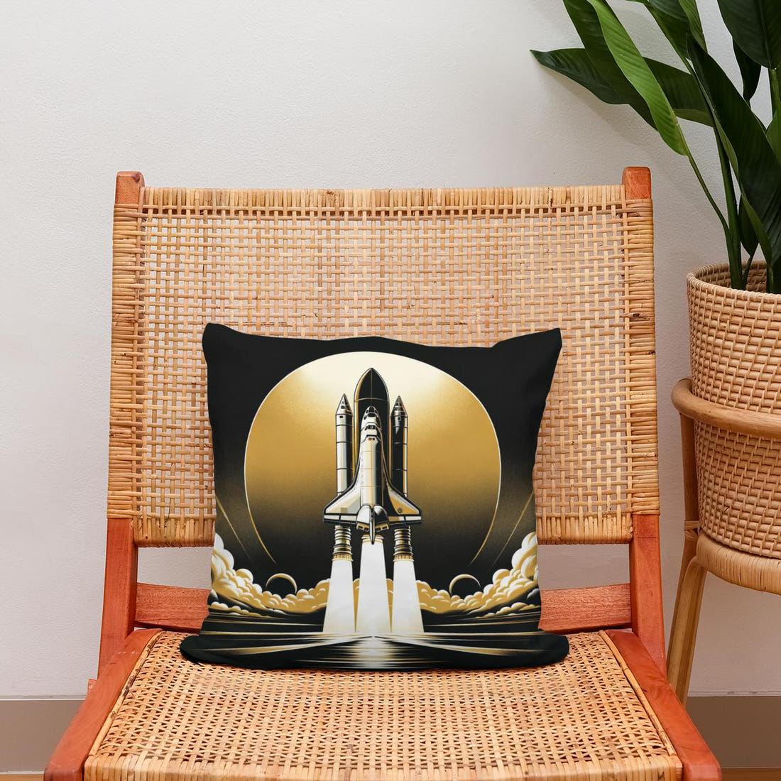 Golden Ascent Odyssey Cotton Cushion - Secondary Image 2