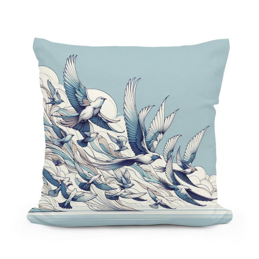 Avian Elegance Cotton Cushion - Main Image