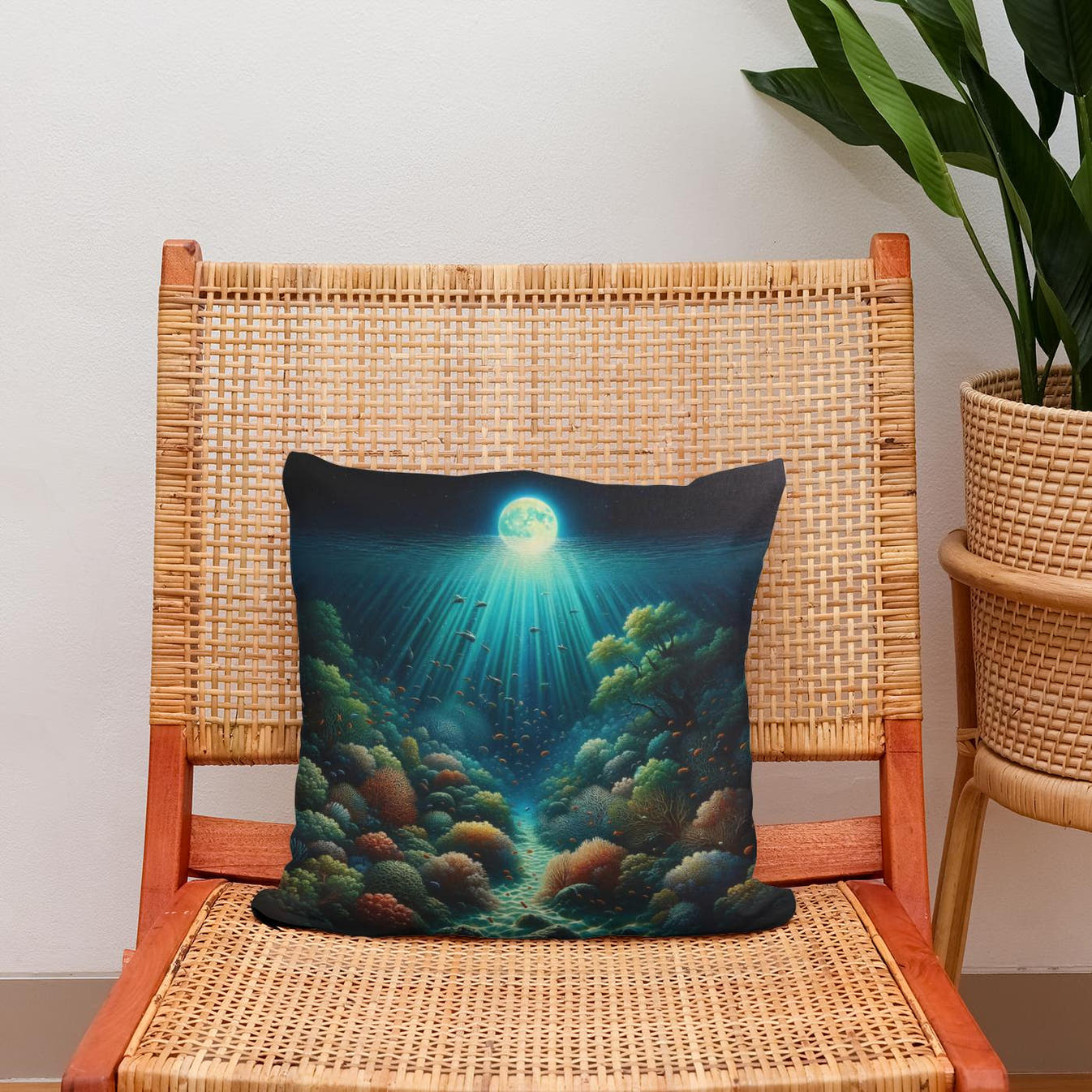 Moonlit Reef Cotton Cushion - Secondary Image 2