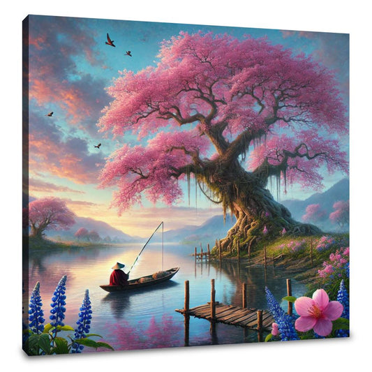 Tranquil Blossom Lake Canvas - Main Image