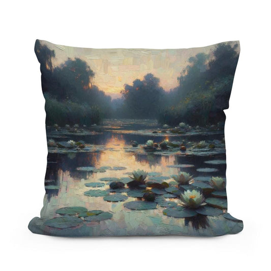Evening Lilies Cotton Cushion - Main Image