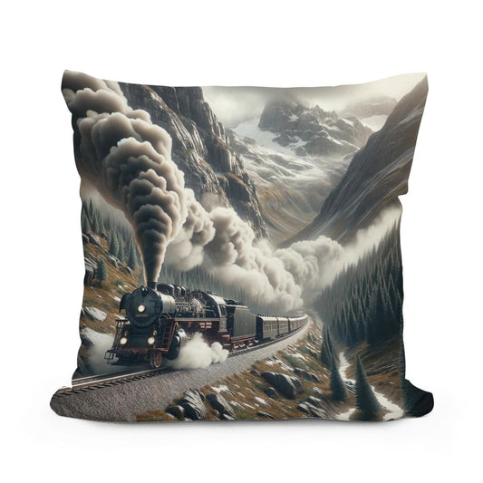 Mountain Pass Express Cotton Cushion - Main Image