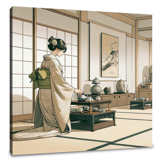 Tranquil Kimono Ceremony Canvas - Main Image