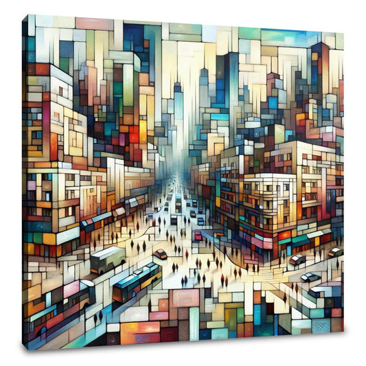 Abstract Cityscape Rhythms Canvas - Main Image