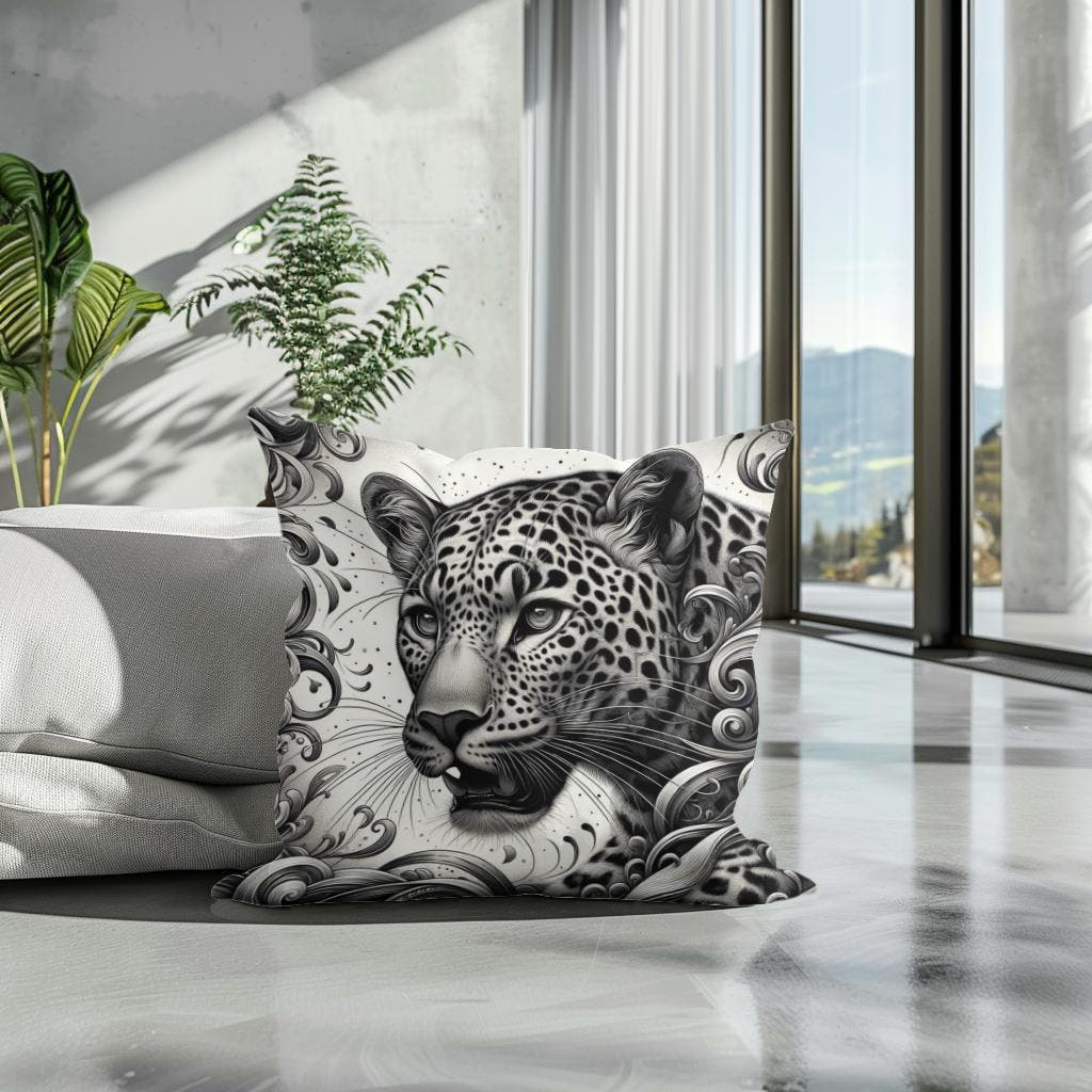 Leopard's Graceful Essence Cotton Cushion - Secondary Image 3