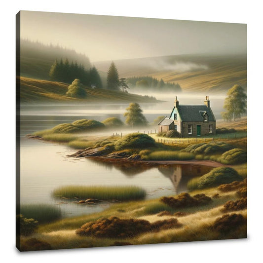 Cottage by the Loch Canvas - Main Image