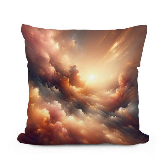 Golden Hour Serenity Cotton Pillow - Main Image