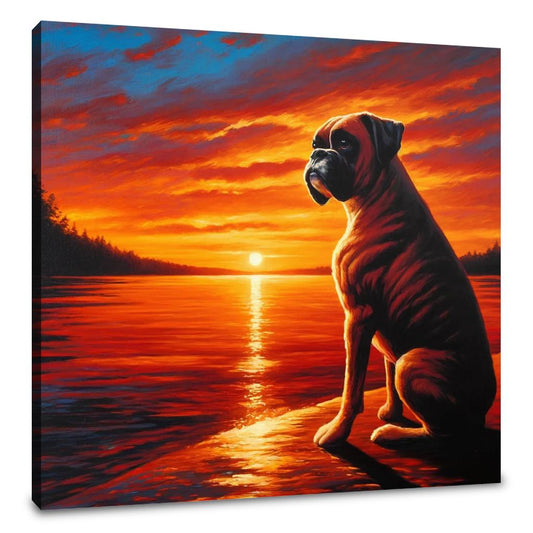 Sunset Serenity Boxer Reflections Canvas - Main Image