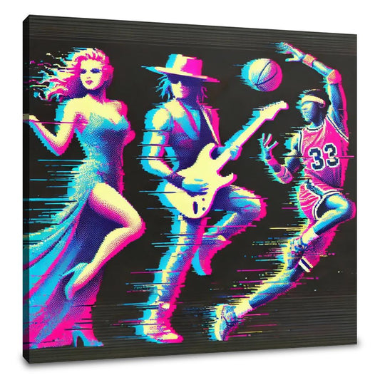 Glitch Icon Silhouette Canvas - Main Image