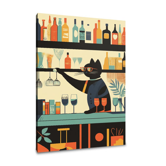 Cat Bartender's Whiskered Canvas - Main Image