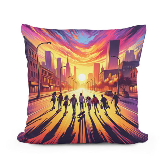Golden Hour Skateboard Summer Cotton Cushion - Main Image