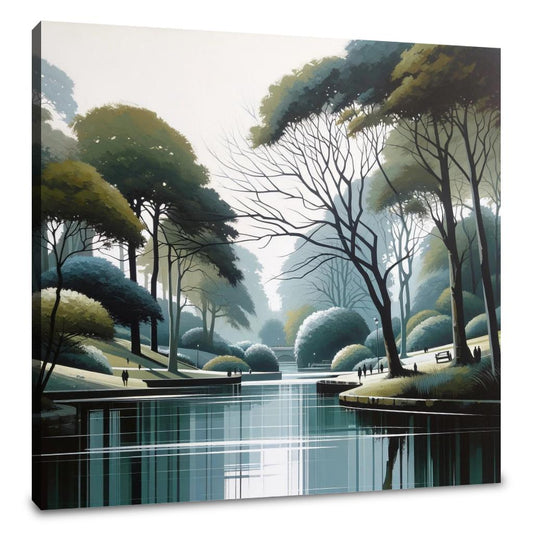 Newcastle Jesmond Dene Minimalist Calm Canvas - Main Image