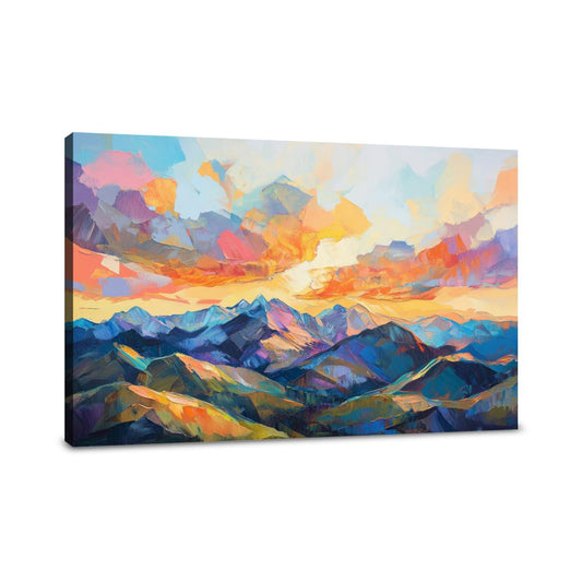 Chaotic Sunset Geometry Canvas - Main Image