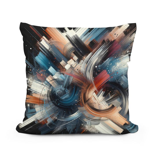 Vivid Brushwork Tapestry Cotton Cushion - Main Image