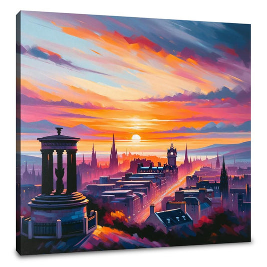 Calton Hill Sunset Canvas - Main Image