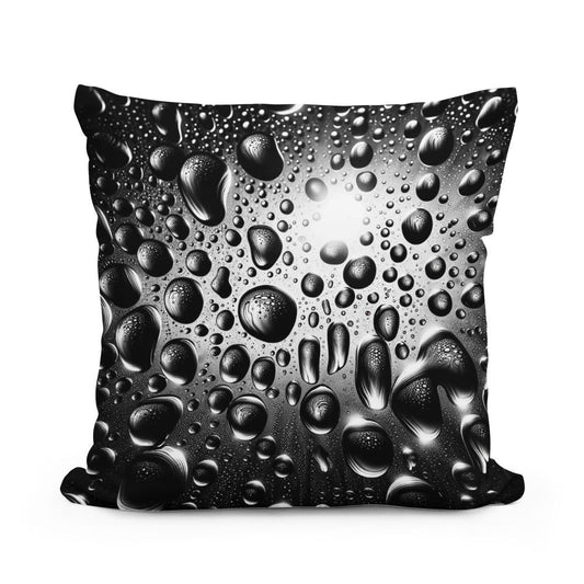 Vivid Raindrops: Glass Reflection Cotton Cushion - Main Image