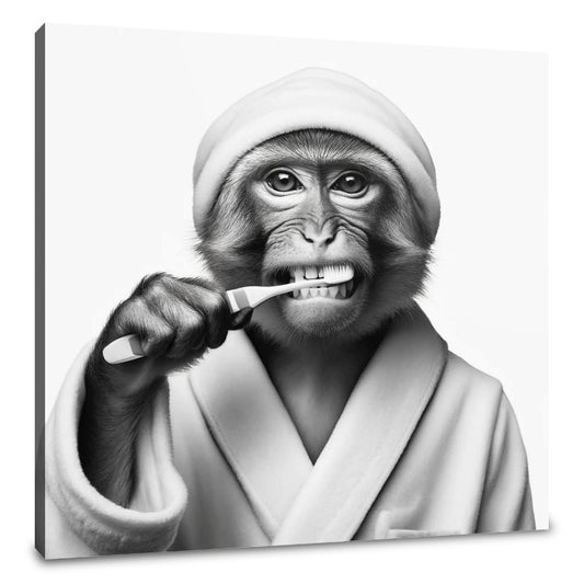 Dental Routine Monkey Canvas - Main Image