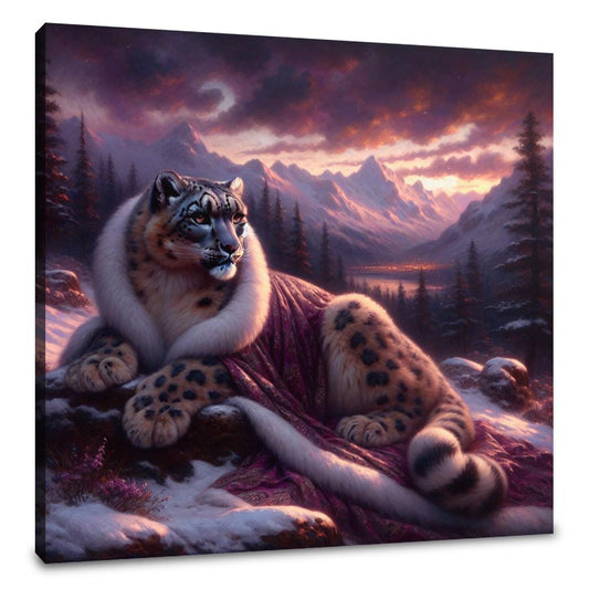 Dusk Majesty Snow Leopard Canvas - Main Image