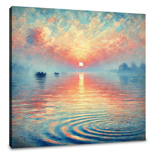 Pastel Sunrise Over Water Canvas - Main Image