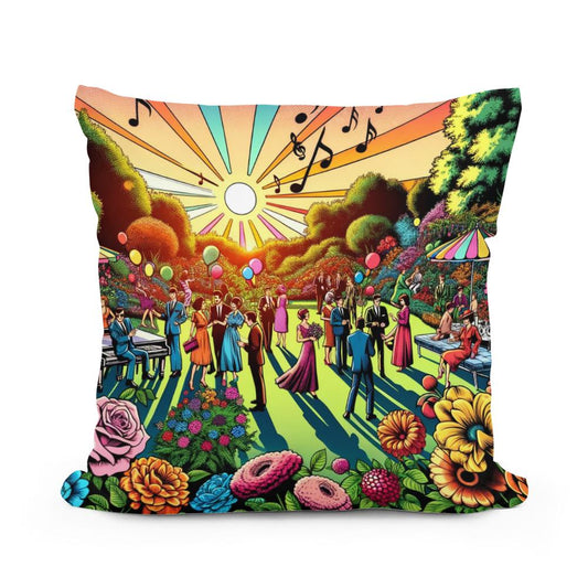 Pop Art Garden Soirée Cotton Cushion - Main Image
