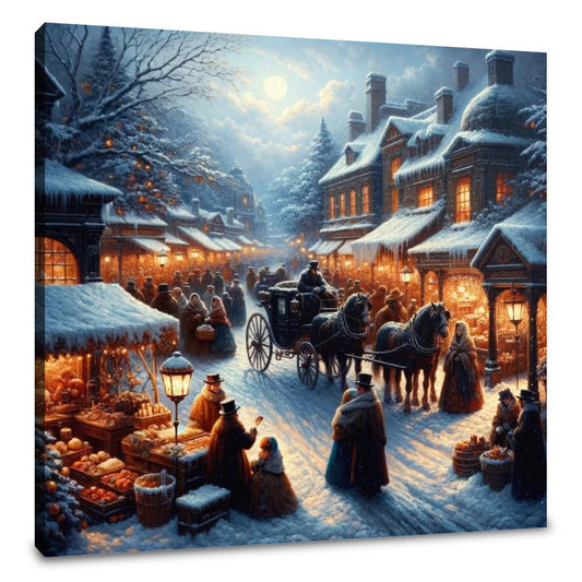 Victorian Winter Market Canvas - Main Image