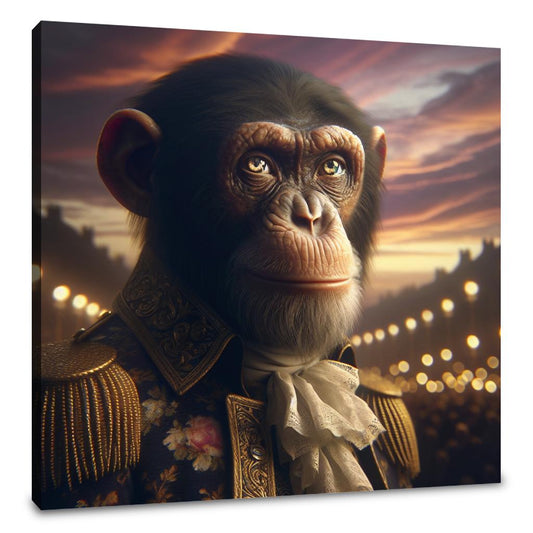 Regal Chimpanzee Dusk Canvas - Main Image