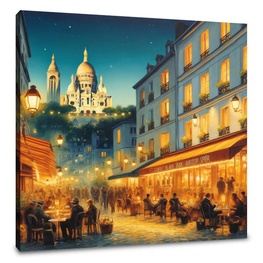 Twilight Over Paris Montmartre Canvas - Main Image