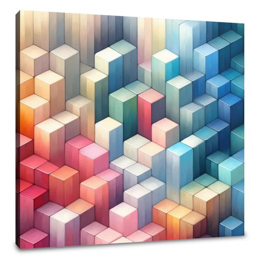 Pastel Serenity Cube Mosaic Canvas - Main Image