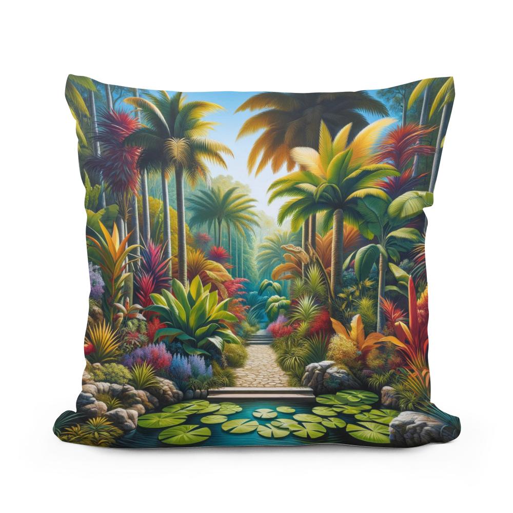 Tropical Oasis Cotton Cushion - Main Image