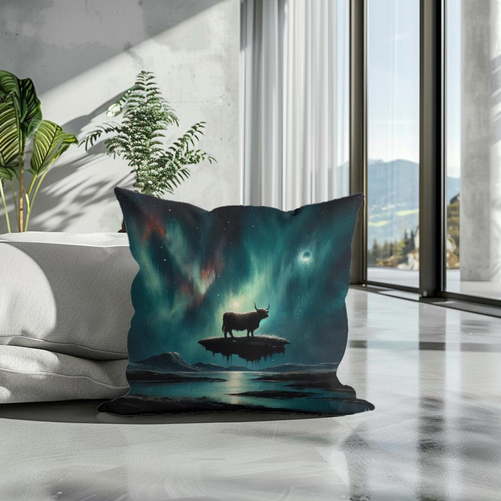 Highland Cow Mystique Cotton Cushion - Secondary Image 3
