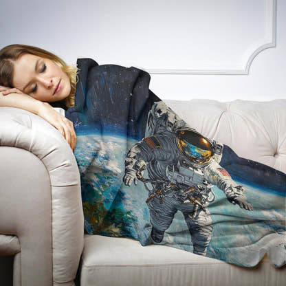 Astronaut's Earthly Reverie Blanket - Secondary Image