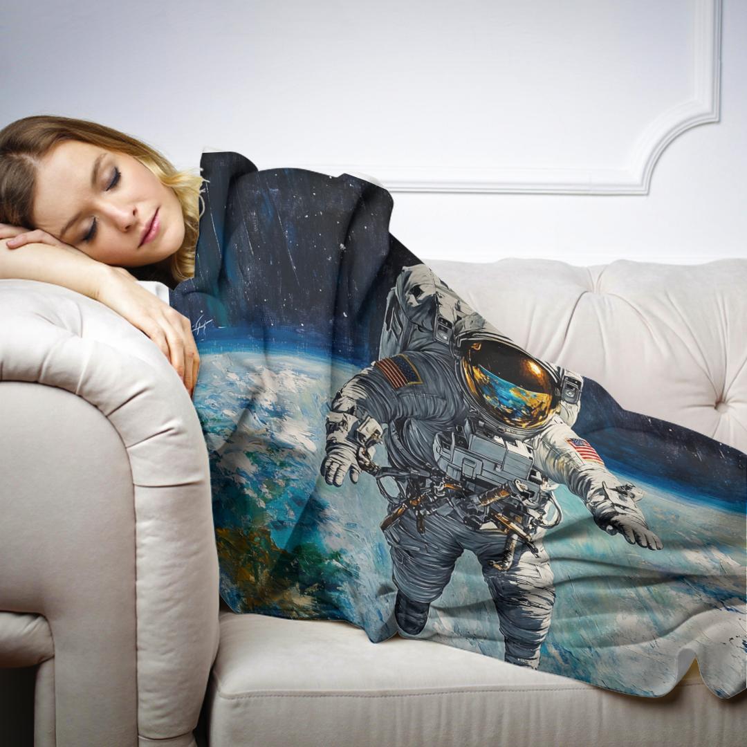 Astronaut's Earthly Reverie Blanket - Secondary Image