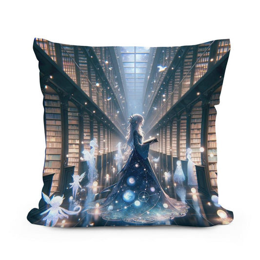 Celestial Librarian's Realm Cotton Cushion - Main Image
