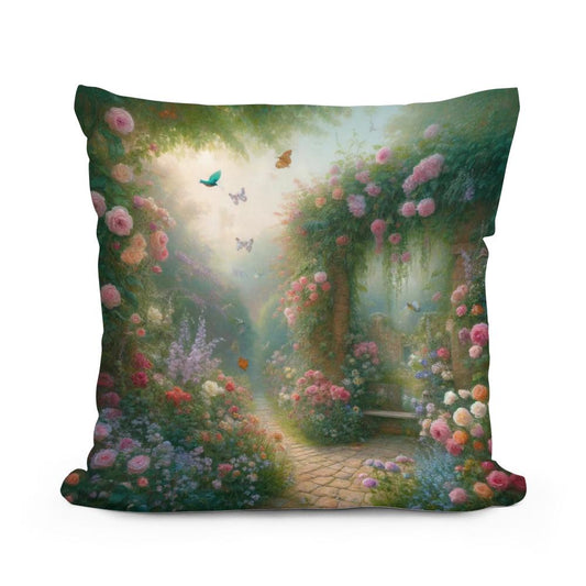 Secret Garden Retreat Cotton Pillow - Main Image