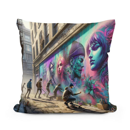 Alleyway Artistry Cotton Cushion - Main Image