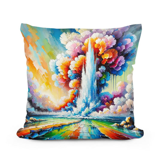 Surreal Geyser Cotton Pillow - Main Image