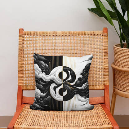 Harmony in Contrast Cotton Cushion - Secondary Image 2