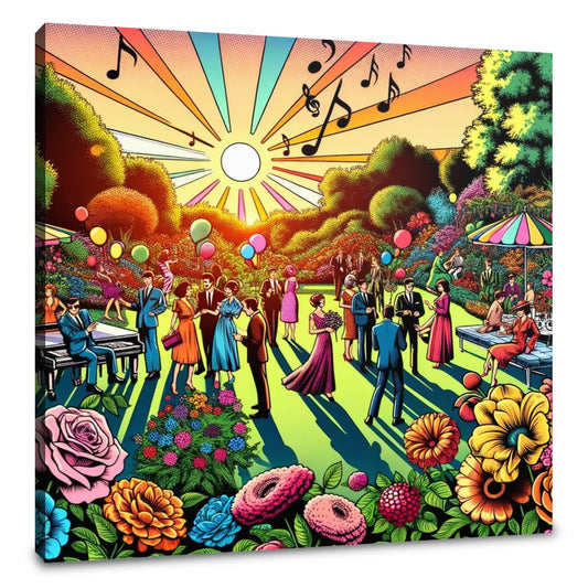 Pop Art Garden Soirée Canvas - Main Image