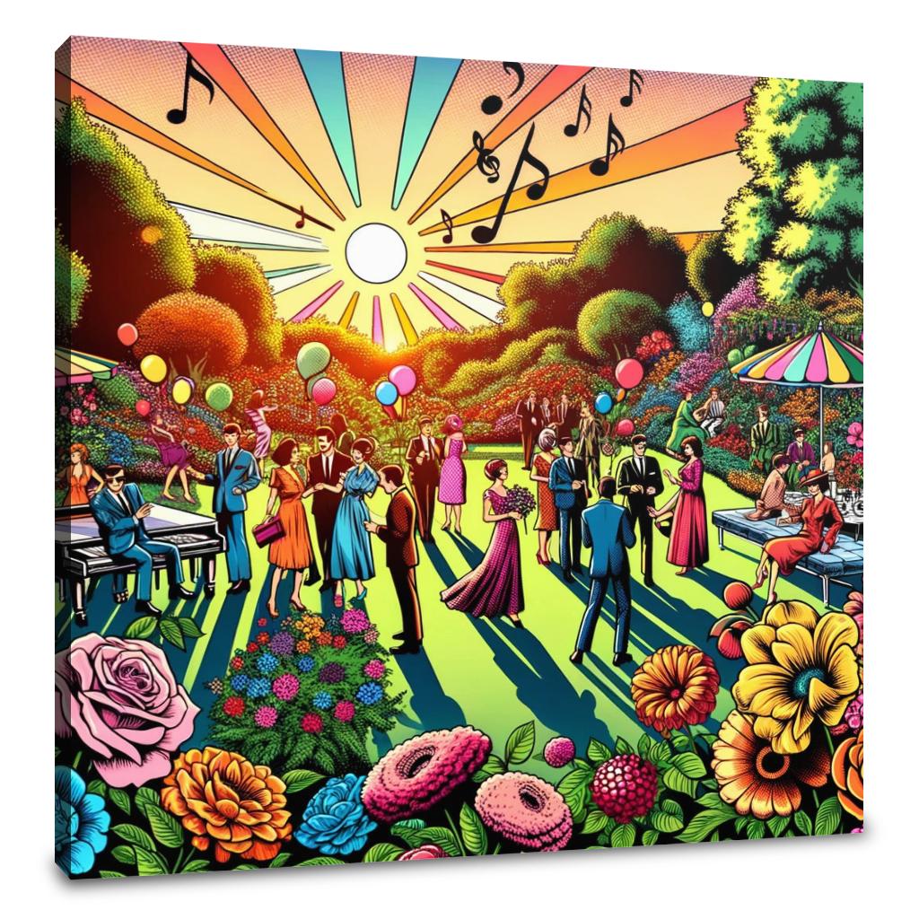 Pop Art Garden Soirée Canvas - Main Image