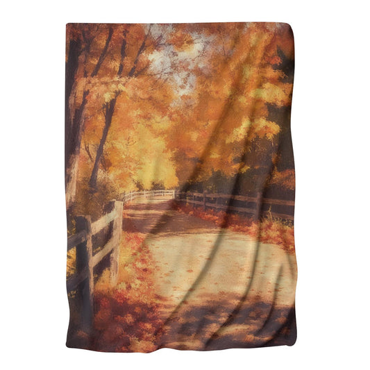 Rustic Autumn Path Blanket - Main Image