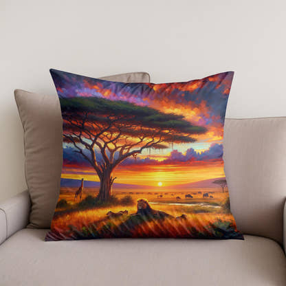 Serengeti Sundown Cotton Cushion - Secondary Image